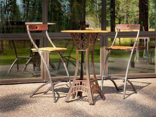 Oak Bistro Stools and Table